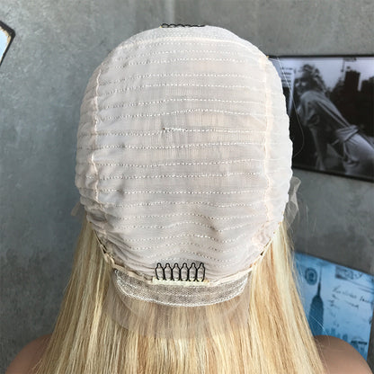 20" Blonde Long Straight Lace Front Human Hair Wigs