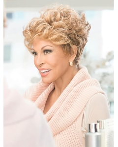 Monofilament 4" Blonde Synthetic Curly Wigs Monofilament 4" Blonde Synthetic Curly Wigs