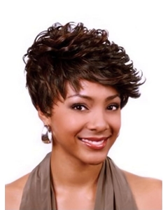 Shining Auburn Curly Cropped African American Wigs Shining Auburn Curly Cropped African American Wigs