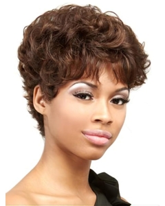 Braw Auburn Curly Cropped African American Wigs Braw Auburn Curly Cropped African American Wigs