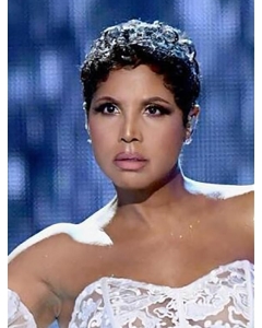 6" Curly Cropped Lace Front Boycuts Black Toni Braxton Wigs 6" Curly Cropped Lace Front Boycuts Black Toni Braxton Wigs