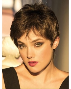 Boycuts Synthetic Brown Straight 6" Ladies Monofilament Wigs Boycuts Synthetic Brown Straight 6" Ladies Monofilament Wigs