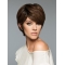 Fashion Brown Cropped Straight Boycuts Human Hair Wigs