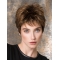 Straight 4" Brown Synthetic Boycuts Short Ladies Wigs