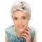 6" Cropped Straight Modern Monofilament Grey Wigs