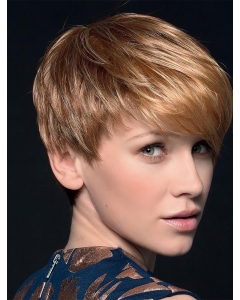 Blonde 4" Boycuts Cropped Top Monofilament Wigs Blonde 4" Boycuts Cropped Top Monofilament Wigs