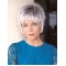 Capless 6" Straight Grey Color Synthetic Wigs
