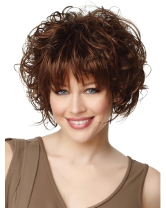 Auburn Capless 8" Short Straight Synthetic Wigs With Bangs Auburn Capless 8" Short Straight Synthetic Wigs With Bangs