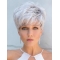 Cropped Grey Straight 5" Capless Wigs For Women