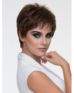 4" Straight Brown Boycuts Monofilament Synthetic Wig 4" Straight Brown Boycuts Monofilament Synthetic Wig