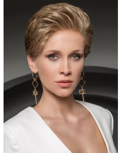 Cropped Straight Blonde Without Bangs Fully Hand Tied Synthetic Wigs