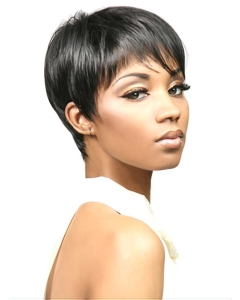Pleasing Black Straight Cropped African American Wigs Pleasing Black Straight Cropped African American Wigs