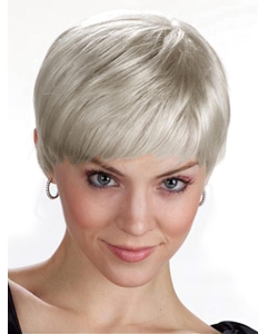Easy Straight Cropped Synthetic Grey Wigs Easy Straight Cropped Synthetic Grey Wigs