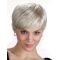 Easy Straight Cropped Synthetic Grey Wigs