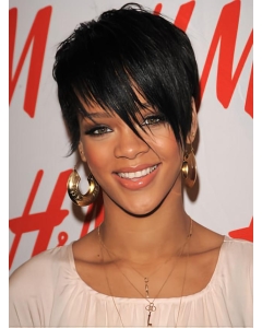 Black Lace Front Cropped Rihanna Wigs Black Lace Front Cropped Rihanna Wigs