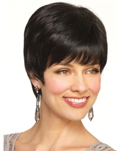 Black Straight Remy Human Hair Preferential Short Wigs Black Straight Remy Human Hair Preferential Short Wigs
