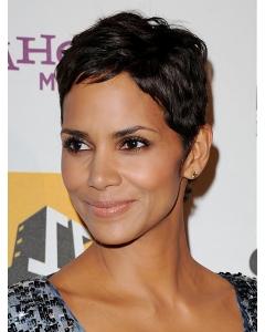 Straight Black Full Lace Cropped Boycuts Halle Berry Wigs Straight Black Full Lace Cropped Boycuts Halle Berry Wigs