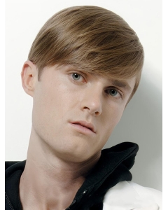 Traditiona Brown Straight Cropped Men Wigs