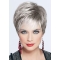 Suitable Monofilament Cropped Synthetic Grey Wigs