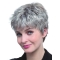 Fabulous Straight Cropped Synthetic Grey Wigs