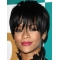 Comfortable Black Straight Cropped Rihanna Wigs