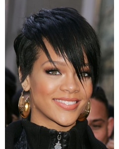 Traditiona Black Lace Front Cropped Rihanna Wigs Traditiona Black Lace Front Cropped Rihanna Wigs