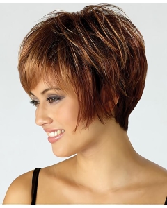 Brown Mature Boycuts Straight Short Wigs Brown Mature Boycuts Straight Short Wigs