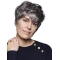6" Cropped Wavy Top 100% Hand-tied Grey Wigs