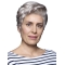 6" Cropped Wavy Perfect 100% Hand-tied Grey Wigs