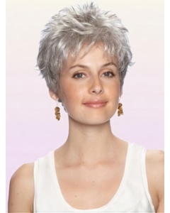 Durable Wavy Cropped Synthetic Grey Wigs Durable Wavy Cropped Synthetic Grey Wigs