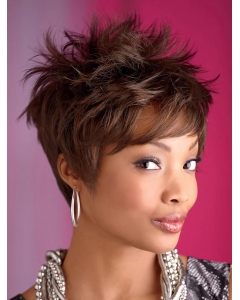 Fabulous Brown Wavy Cropped African American Wigs Fabulous Brown Wavy Cropped African American Wigs