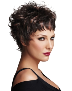 Flexibility Brown Wavy Cropped African American Wigs Flexibility Brown Wavy Cropped African American Wigs