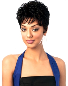Stylish Black Wavy Cropped African American Wigs Stylish Black Wavy Cropped African American Wigs