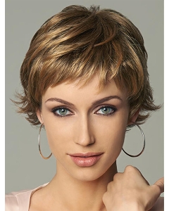 Monofilament Stylish Layered Wavy Short Wigs Monofilament Stylish Layered Wavy Short Wigs