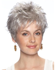 Amazing Wavy Cropped Synthetic Grey Wigs Amazing Wavy Cropped Synthetic Grey Wigs