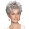 Amazing Wavy Cropped Synthetic Grey Wigs