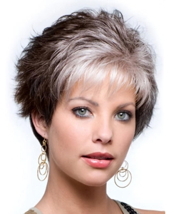 Fashionable Wavy Cropped Synthetic Grey Wigs Fashionable Wavy Cropped Synthetic Grey Wigs