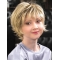Chin Length Monofilament Wavy Blonde With Bangs Synthetic Women Medium Wigs