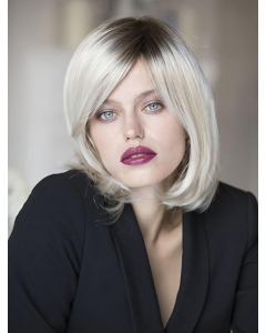 Monofilament Platinum Blonde Synthetic 12" Chin Length Bob Wigs Monofilament Platinum Blonde Synthetic 12" Chin Length Bob Wigs