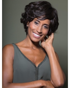 Online Chin Length Wavy Black Classic African American Wigs Online Chin Length Wavy Black Classic African American Wigs