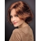 Suitable 10" Chin Length Wavy Auburn Bob Wigs
