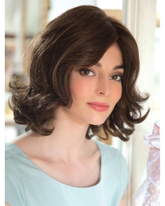 Brown 12" With Bangs Chin Length Affordable Monofilament Wigs Brown 12" With Bangs Chin Length Affordable Monofilament Wigs