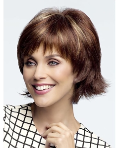 Auburn 10" With Bangs Chin Length Hairstyles Monofilament Wigs Auburn 10" With Bangs Chin Length Hairstyles Monofilament Wigs