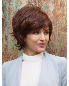 With Bangs Auburn Monofilament 7" Medium Length Synthetic Wigs With Bangs Auburn Monofilament 7" Medium Length Synthetic Wigs