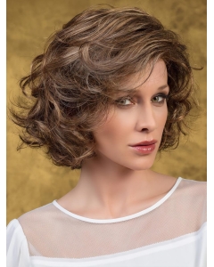 Brown 100% Hand-Tied 10" With Bangs No-Fuss Synthetic Wigs Brown 100% Hand-Tied 10" With Bangs No-Fuss Synthetic Wigs