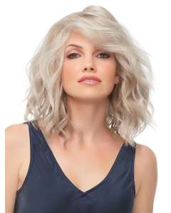Blonde 100% Hand-Tied 12" With Bangs Ideal Synthetic Wigs Blonde 100% Hand-Tied 12" With Bangs Ideal Synthetic Wigs