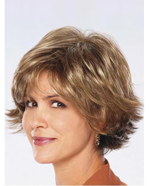 Modern Brown Wavy Chin Length Synthetic Wigs Modern Brown Wavy Chin Length Synthetic Wigs