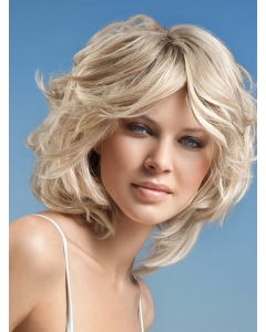 Young Fashion Platinum Blonde Chic Bobs Wavy Full Lace Human Wigs Young Fashion Platinum Blonde Chic Bobs Wavy Full Lace Human Wigs