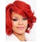 Light Red Chin Length Wavy Mono Wigs