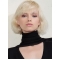 Young Fashion Platinum Blonde Soft Elegent Wavy Chin Length Capless Wigs